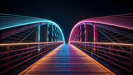 Data Transparency & Trust vibrant bridge illuminated with neon lights symbolizes data transparency and trust