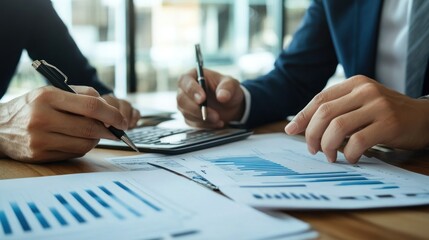 Businesspeople Analyzing Financial Data