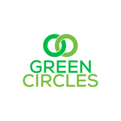 Fototapeta premium Green circles eco nature connection logo design vector template editable high resolution 
