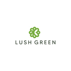 Lush green nature floral innovative eco logo design vector template editable high resolution 