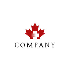 Maple leaf health and medical plus logo design vector template editable high resolution 