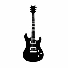 Naklejka premium Electric Guitar Silhouette Vector Graphic. Vector image