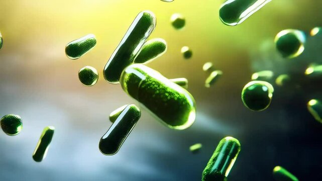 Green Capsule Dietary Supplement for Health and Wellness