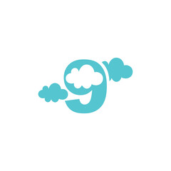 Cloud 9 logo design vector template editable high resolution 