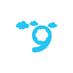 Cloud 9 logo design vector template editable high resolution 