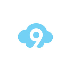 Cloud 9 logo design vector template editable high resolution 