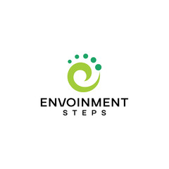 Environment steps nature green logo design vector template editable high resolution 