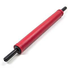 Red cylindrical rad on white background