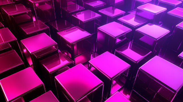 Overlapping Purple Blocks with Gradient on Dark Background