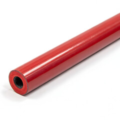 Red cylindrical rad on white background