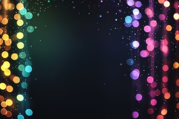 Soft light effects in rainbow colors on a black abstract background.