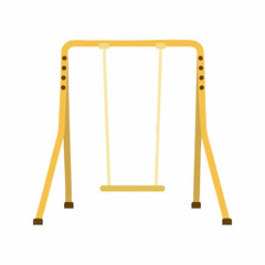 Simple playground swing set illustration. Vector image