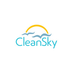Clean sky nature logo design vector template editable high resolution 