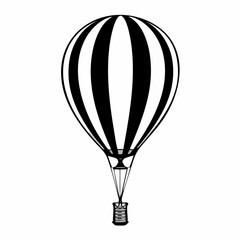 Fototapeta premium Striped Hot Air Balloon Illustration. Vector image