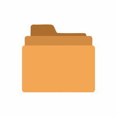 Simple Orange Folder Icon Illustration. Vector image