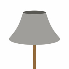 Simple Gray Lamp with Brown Stand. Vector image