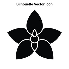 Pink Orchid Flower Illustration with Butterfly on White Background.