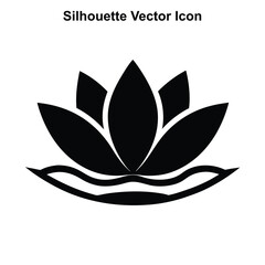  lotus flower silhouette vector illustration.