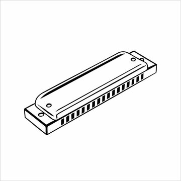 Harmonica Musical Instrument Vector Illustration. Vector image
