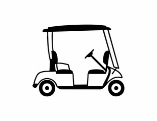 Golf Cart Silhouette Icon Vector Illustration. Vector image