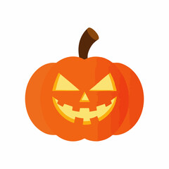 Carved Pumpkin Halloween Jack O Lantern Vector Illustration. Vector image