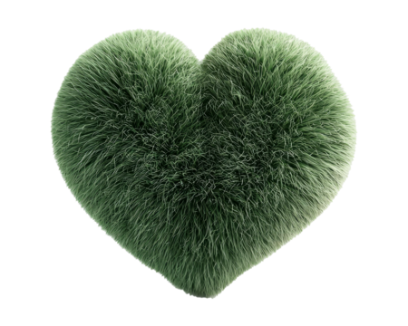Green Grass Heart Symbol for Nature Lovers and Eco-Friendly Concepts