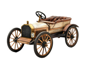 Fototapeta premium Vintage Car Model with Wooden Wheels and Classic Design Elements