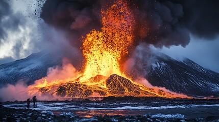 Volcanic Eruption in Iceland: A Breathtaking Spectacle of Nature's Raw Power