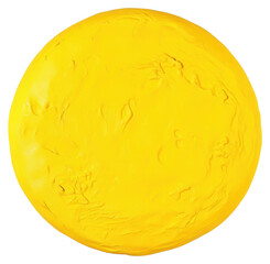 PNG Yellow moon vibrant round illustration.