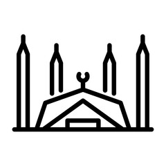 mosque architecture outline icon. mosque building line illustration