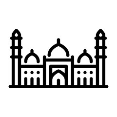 mosque architecture outline icon. mosque building line illustration