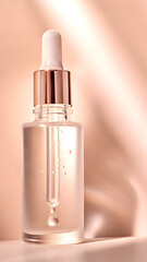 Glass bottle with soft reflections a clean past