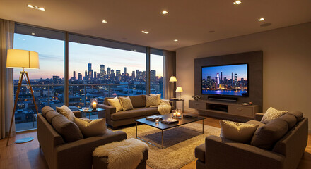 Premium Urban Living: Luxury Apartment with Skyline View