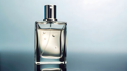 Glass bottle with soft reflections a clean past