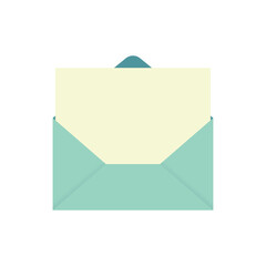 blue envelope with blank card vector illustration isolated on white for text