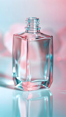 Glass bottle with soft reflections a clean past