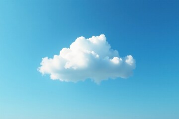 A solitary white cloud suspended in the middle of a vast expanse of clear blue sky with subtle wispy texture , sky, blue sky, ethereal