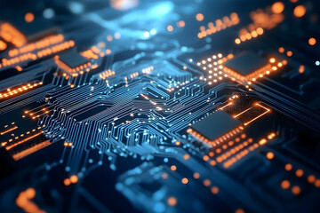 Obraz premium Intricate Circuit Board Technology Design