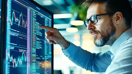 A manager guides team members through coding techniques in a well-lit office setting.