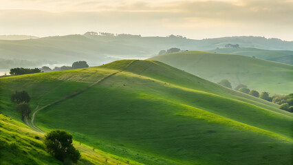 Obraz premium Landscape is defined by contours shapes of a g