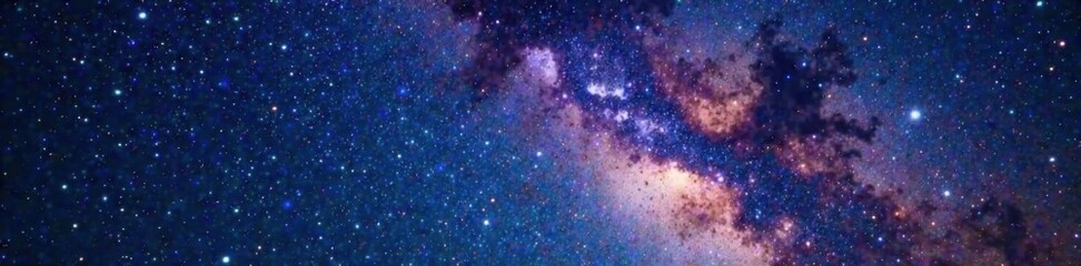 Fototapeta premium Celestial cosmos background with twinkling stars and galaxy, space, celestial