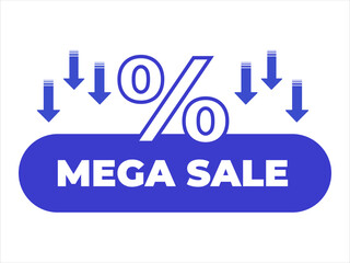 Blue icon percentage with arrows down frame mega discount
Promotion, sale price drop