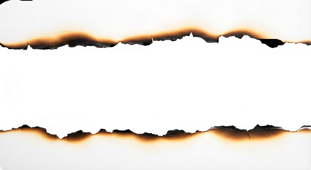 Burned Paper Edges Isolated on Transparent PNG Background