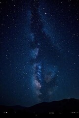 Fototapeta premium Dark night sky with twinkling stars on a black canvas, galaxy, darkness, universe