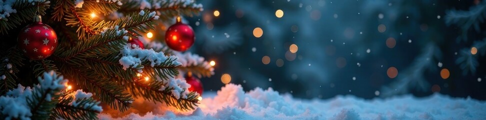 Decorative Christmas tree with snowflakes and lights, christmas, tree, holiday