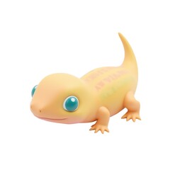Fototapeta premium Vibrant lizard illustration with bright colors and smooth shapes