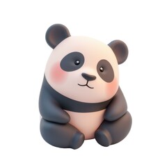 Fototapeta premium Vibrant panda illustration digital art playful scene colorful design