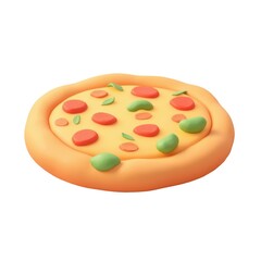 Vibrant minimalist pizza illustration creative food art design