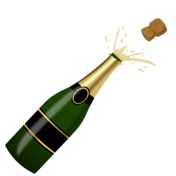 Korken knallen mit Sektflasche