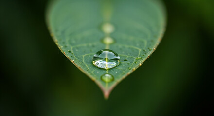 Water Droplet on Green Leaf Macro Photography Nature Close Up